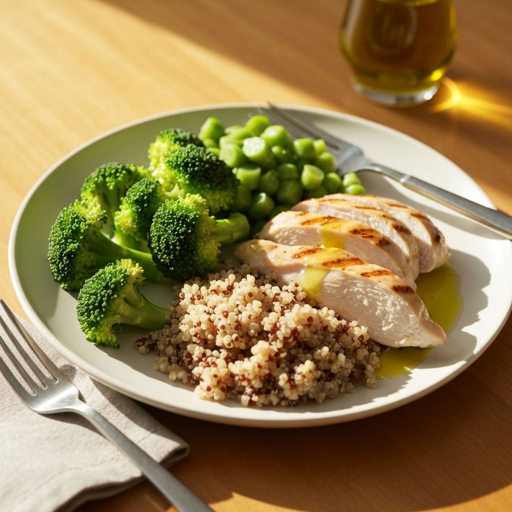 Balanced plate with food groups